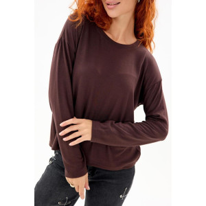 Лонгслив женский К 10639 трикотажное полотно (р-ры: 42-64) коричневый