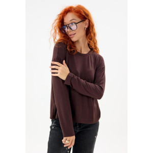 Лонгслив женский К 10639 трикотажное полотно (р-ры: 42-64) коричневый
