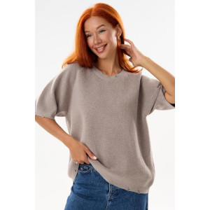 Футболка женская "Вязаная С" вязаное полотно (р-ры: XS-XXL) серый