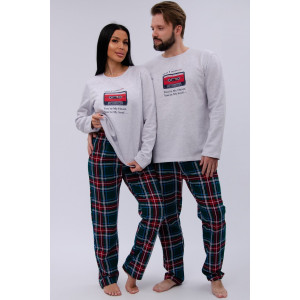 Пижама мужская "Диско 2" футер 2-х нитка с начёсом (р-ры: 48-58)