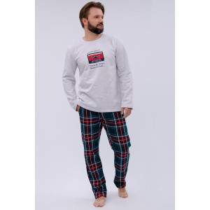 Пижама мужская "Диско 2" футер 2-х нитка с начёсом (р-ры: 48-58)