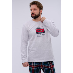 Пижама мужская "Диско 2" футер 2-х нитка с начёсом (р-ры: 48-58)