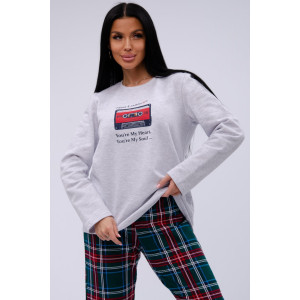 Пижама женская "Диско" футер 2-х нитка с начёсом (р-ры: 44-54)