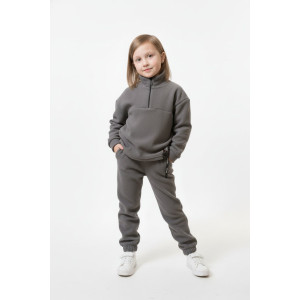 Костюм двойка детский КД-124 флис (р-ры: 98-128) серый