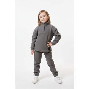 Костюм двойка детский КД-124 флис (р-ры: 98-128) серый