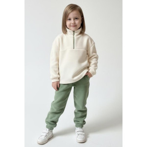 Костюм двойка детский КД-123 флис (р-ры: 98-128) молоко