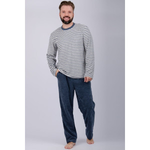 Пижама мужская "Вояж" махра (р-ры: 48-58) синий