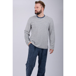 Пижама мужская "Вояж" махра (р-ры: 48-58) синий