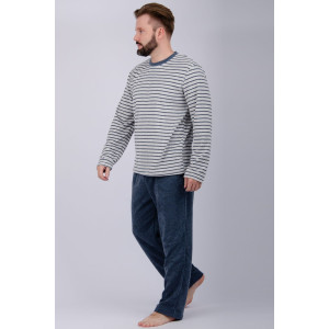 Пижама мужская "Вояж" махра (р-ры: 48-58) синий