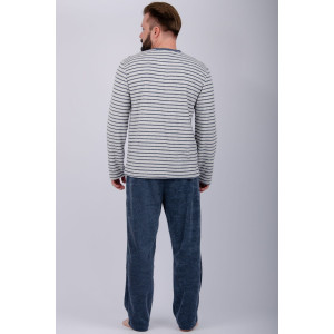 Пижама мужская "Вояж" махра (р-ры: 48-58) синий