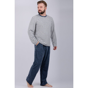 Пижама мужская "Вояж" махра (р-ры: 48-58) синий