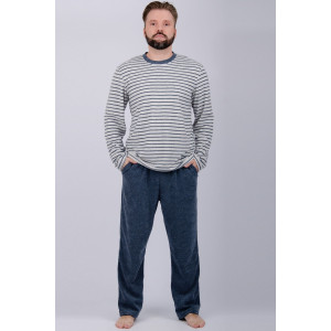 Пижама мужская "Вояж" махра (р-ры: 48-58) синий