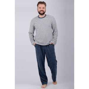 Пижама мужская "Вояж" махра (р-ры: 48-58) синий