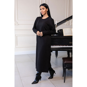 Платье женское 2080/3 футер 2-х нитка пенье (р-ры: 44-58) черный