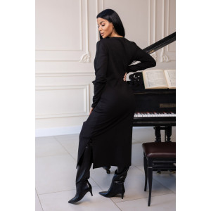 Платье женское 2080/3 футер 2-х нитка пенье (р-ры: 44-58) черный