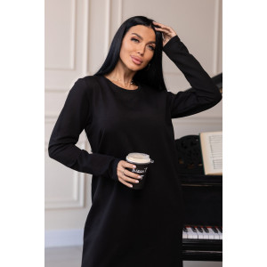 Платье женское 2080/3 футер 2-х нитка пенье (р-ры: 44-58) черный