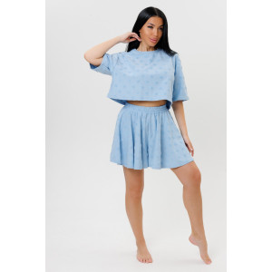 Костюм двойка женский 2230/2 махра-жаккард (р-ры: 44-50) голубой