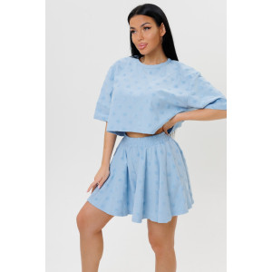 Костюм двойка женский 2230/2 махра-жаккард (р-ры: 44-50) голубой