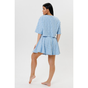 Костюм двойка женский 2230/2 махра-жаккард (р-ры: 44-50) голубой