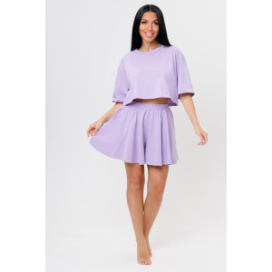 Костюм двойка женский 2218 кулирка с лайкрой (р-ры: 44-50) сирень