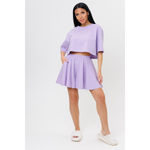 Костюм двойка женский 2218 кулирка с лайкрой (р-ры: 44-50) сирень