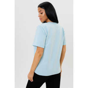 Футболка женская 1647/7 кулирка с лайкрой (р-ры: 42-52) голубой