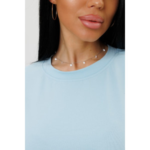 Футболка женская 1647/7 кулирка с лайкрой (р-ры: 42-52) голубой