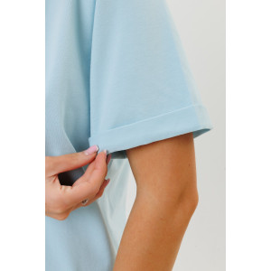 Футболка женская 1647/7 кулирка с лайкрой (р-ры: 42-52) голубой