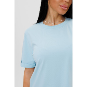Футболка женская 1647/7 кулирка с лайкрой (р-ры: 42-52) голубой
