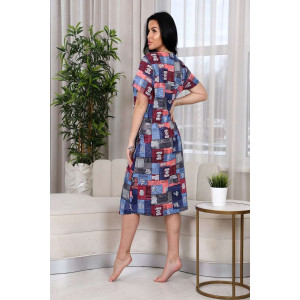 Халат женский №6101 кулирка (р-ры: 56-74) цветной