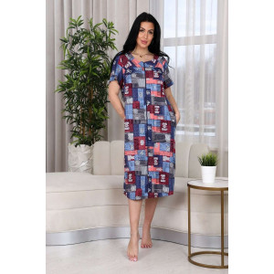 Халат женский №6101 кулирка (р-ры: 56-74) цветной