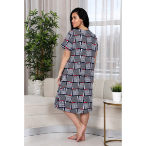 Халат женский №6101 кулирка (р-ры: 56-74) серая клетка