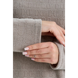 Костюм двойка женский №37001 жаккард (р-ры: 44-52) жемчужно-серый