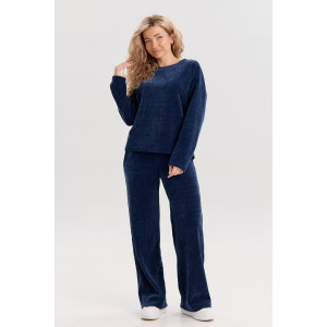 Костюм двойка женский №37001 жаккард (р-ры: 44-52) синий