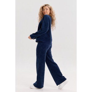 Костюм двойка женский №37001 жаккард (р-ры: 44-52) синий