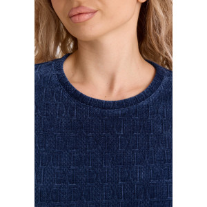 Костюм двойка женский №37001 жаккард (р-ры: 44-52) синий