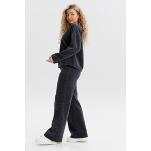 Костюм двойка женский №37001 жаккард (р-ры: 44-52) графит