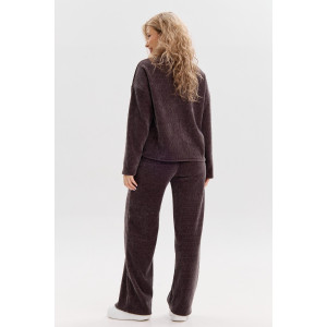 Костюм двойка женский №37001 жаккард (р-ры: 44-52) серо-коричневый