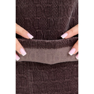 Костюм двойка женский №37001 жаккард (р-ры: 44-52) серо-коричневый