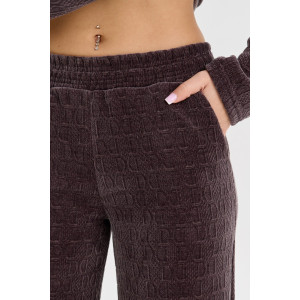 Костюм двойка женский №37001 жаккард (р-ры: 44-52) серо-коричневый