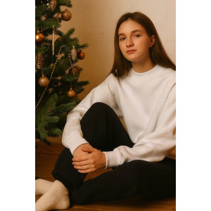 Брюки женские №1083 футер 3-х нитка (р-ры: 44-58) черный