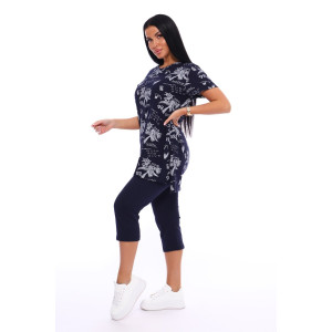 Пижама женская №516 кулирка (р-ры: 46-56) темно-синий