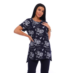 Пижама женская №516 кулирка (р-ры: 46-56) темно-синий