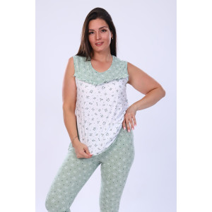 Пижама женская №24260 кулирка (р-ры: 44-60) зеленый