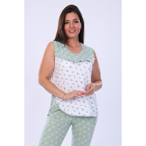 Пижама женская №24260 кулирка (р-ры: 44-60) зеленый