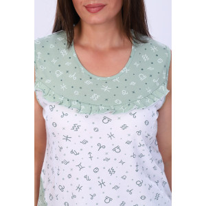 Пижама женская №24260 кулирка (р-ры: 44-60) зеленый