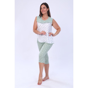 Пижама женская №24260 кулирка (р-ры: 44-60) зеленый