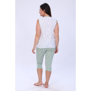 Пижама женская №24260 кулирка (р-ры: 44-60) зеленый