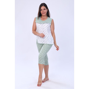 Пижама женская №24260 кулирка (р-ры: 44-60) зеленый