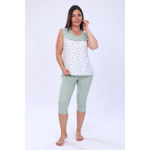 Пижама женская №24260 кулирка (р-ры: 44-60) зеленый